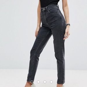High waisted slim mom jeans